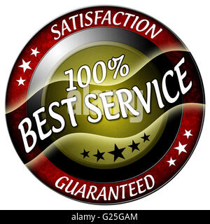 besten Service rund um rotes Symbol isoliert Stockfoto