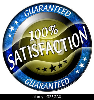 100 Zufriedenheit Runde rote Symbol isoliert Stockfoto