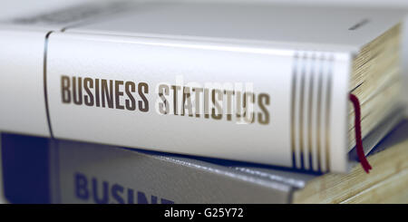 Buchtitel auf dem Buchrücken - Unternehmensstatistik. Stockfoto