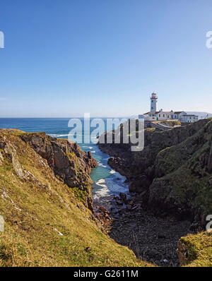 Fanhad Head Lighthouse Inishowen Halbinsel an der wilden Atlantikküste Weg County Donegal Irland Stockfoto