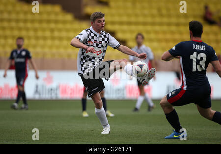 Red Bull Racing Max Verstappen während der Fußball-Treiber entsprechen im Stadium Stade Louis II, Monaco. Stockfoto