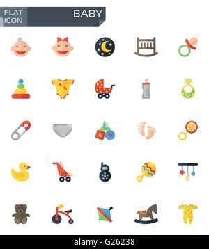 Vektor-flache Baby Icons set Stock Vektor