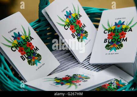 Kensington und Chelsea, London, UK. 24. Mai 2016. 37 Filialen in Chelsea nehmen Teil in ein jährliches Festival von Chelsea in der Blüte eine alternative florale Kunst zeigen, die Straßen von Chelsea mit atemberaubender Blumenschmuck verwandelt. Das diesjährige Thema ist Karneval von Rio De Janeiro Karneval inspirierten. Bildnachweis: Dinendra Haria/Alamy Live-Nachrichten Stockfoto