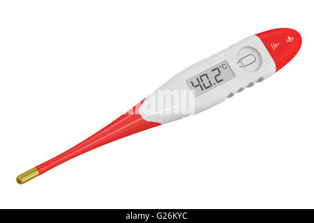 Elektronische Digitalthermometer, 3D-Rendering isolierten auf weißen Hintergrund Stockfoto
