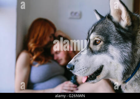 Mann und schwangere Frau Stockfoto