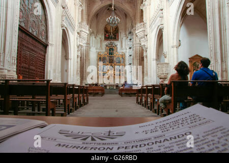 Toledo, Spanien – 30. September 2007: Pfarrei Zeitung im San Juan de Los Reyes Kirche, Toledo Stockfoto