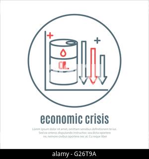 Symbol auf ein Thema der Wirtschaftskrise Stock Vektor