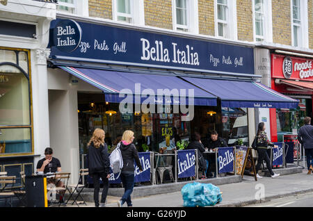Bella Italia Restaurant am Queensway in Bayswater, London Stockfoto