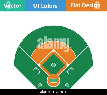 Baseball-Feld-Luftbild-Symbol. Flaches Design. Vektor-Illustration. Stock Vektor