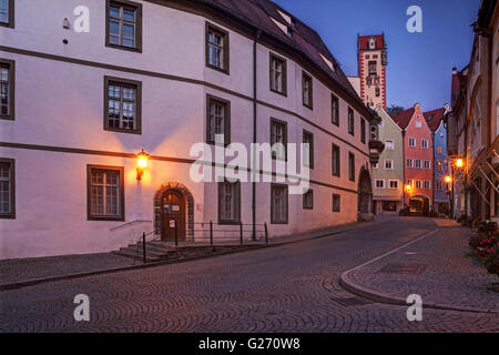 Schöne bunte Gebäude in Füssen, Bayern. Stockfoto