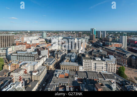 Luftaufnahme von Birmingham City Centre, England. Stockfoto