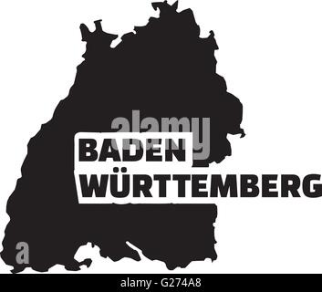 Baden-Württemberg Karte mit Titel Stock Vektor