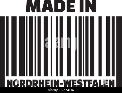 Hergestellt in North Rhine-Westphalia Barcode Deutsch Stock Vektor