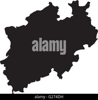 Karte von Nordrhein-Westfalen Stock Vektor