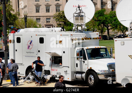 SKY4 (England)-TV-Nachrichten-LKW in Washington, DC Stockfoto