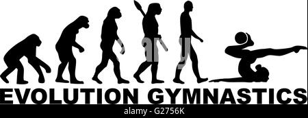 Evolution-Gymnastik-Frau mit ball Stock Vektor