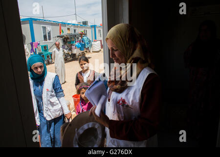 MSF psychischen Aktivitäten in Alwan Flüchtlingslager im Nordirak Stockfoto