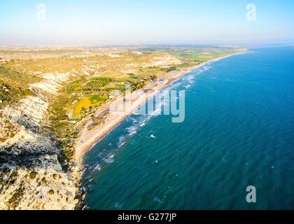 Luftaufnahme des Standortes Arcaeological von der antiken Stadt Kourio befindet sich in dem Bezirk von Limassol, Zypern. Einen Blick Stockfoto