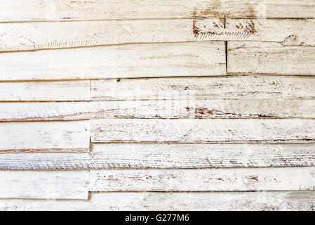 Alte weiße Holz Planken Hintergrund Stockfoto