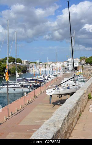 Der Hafen von Ciutadella Menorca Stockfoto