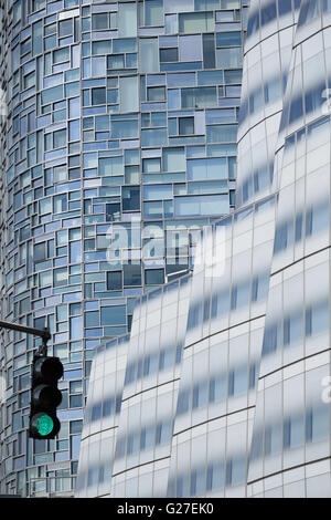 Blick auf Vision Maschine Buidling und IAC-Hauptquartier. Stockfoto