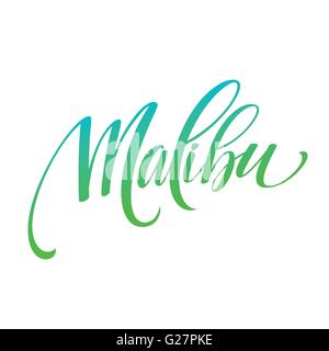 Malibu California Handschrift Schriftzug. Vektor-illustration Stock Vektor