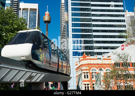 Monorail durch die Stadt, Sydney, New South Wales, Australien Stockfoto