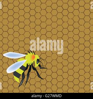 Süße Waben und Wespe stechen Stock Vektor
