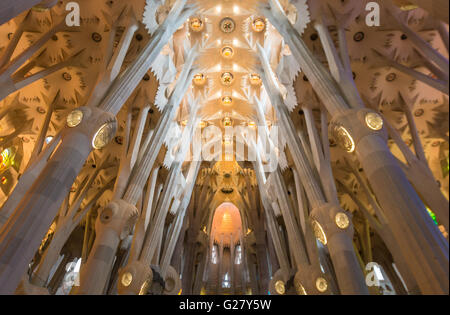 Innen Sagrada Familia Stockfoto