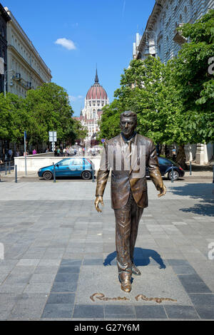 Statue von Ronald Reagan in Budapest, Ungarn Stockfoto