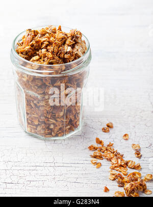 Gesundes Frühstück Müsli, Müsli im Weckglas Stockfoto