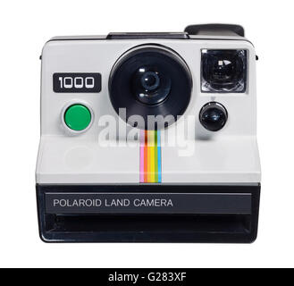 Weiße Vintage retro-1000 Polaroid Land Kamera Stockfoto