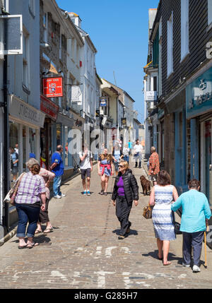 schmale Straße in St.Ives, Cornwall, England, UK Stockfoto