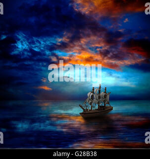 eine dunkle Meer Schiff Stockfoto