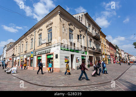Die Stadt Zentrum Fußgängerzone, Hlavna Straße, Kosice, Slowakei, Europa Stockfoto