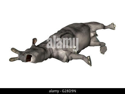 3D-Rendering einer starb Tier Brontotherium auf weißem Hintergrund isoliert Stockfoto