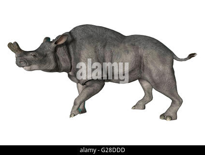 3D-Rendering einer starb Tier Brontotherium auf weißem Hintergrund isoliert Stockfoto