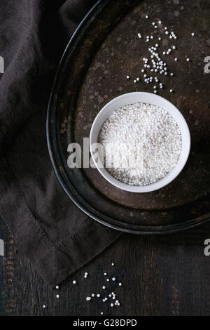 Ungekocht Tapioka-Perlen Stockfoto