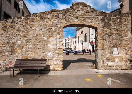 Slowenien-Koper die Wände Muda-Tor Stockfoto