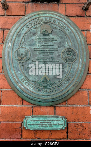 Baum der Freiheit Plaque auf den Bau von Cobh Heritage Centre, Cobh, Cork, County Cork, Irland (The Queenstown Story). Stockfoto