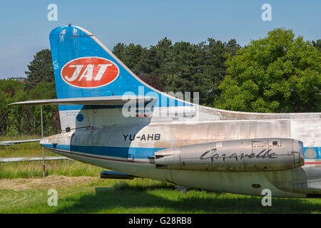 JAT Caravelle im Museum für Luftfahrt in Belgrad, Serbien Stockfoto