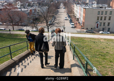 Federal Hill Park Schritte Baltimore Maryland MD Stockfoto