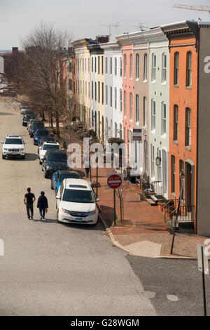 Reihenhäuser historischen Bezirk Baltimore Maryland MD Stockfoto