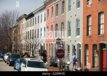 Reihenhäuser historischen Bezirk Baltimore Maryland MD Stockfoto