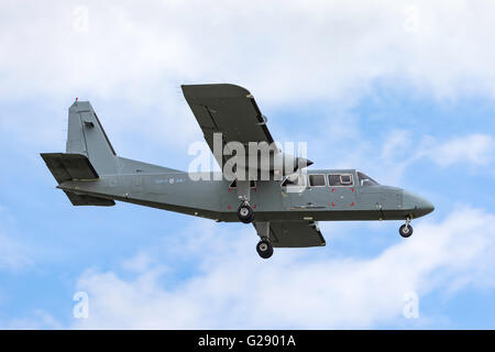 Army Air Kulturen Britten-Norman BN-2 t-4 s Defender T.3 ZH004 von 651 Geschwader bei Aldergrove in Nordirland Stockfoto