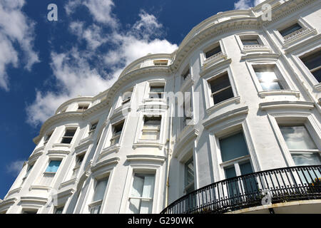 Bow fronted georgischen (Regency) Häuser in Kemptown, Brighton UK Stockfoto