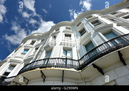 Bow fronted georgischen (Regency) Häuser in Kemptown, Brighton UK Stockfoto