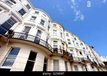 Bow fronted georgischen (Regency) Häuser in Kemptown, Brighton UK Stockfoto