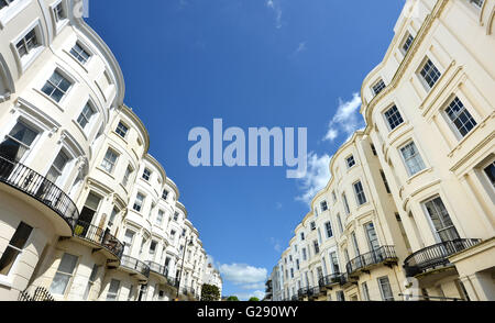 Bow fronted georgischen (Regency) Häuser in Kemptown, Brighton UK Stockfoto