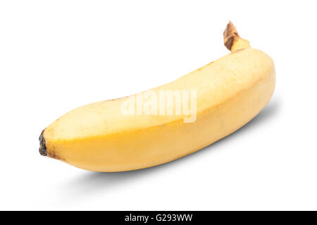 Perfekte gelbe Banane isoliert auf weißem Hintergrund Stockfoto